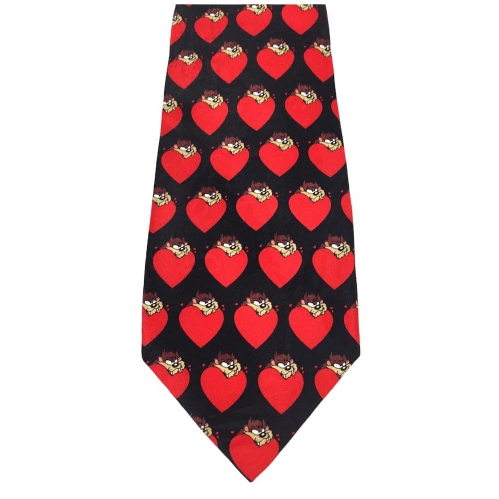 Looney Tunes Tasmanian Devil Neck Tie With Hearts Tazmanian Taz